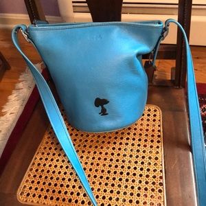 COACH SNOOPY BLEECKER MINI BLUE LEATHER DUFFLE